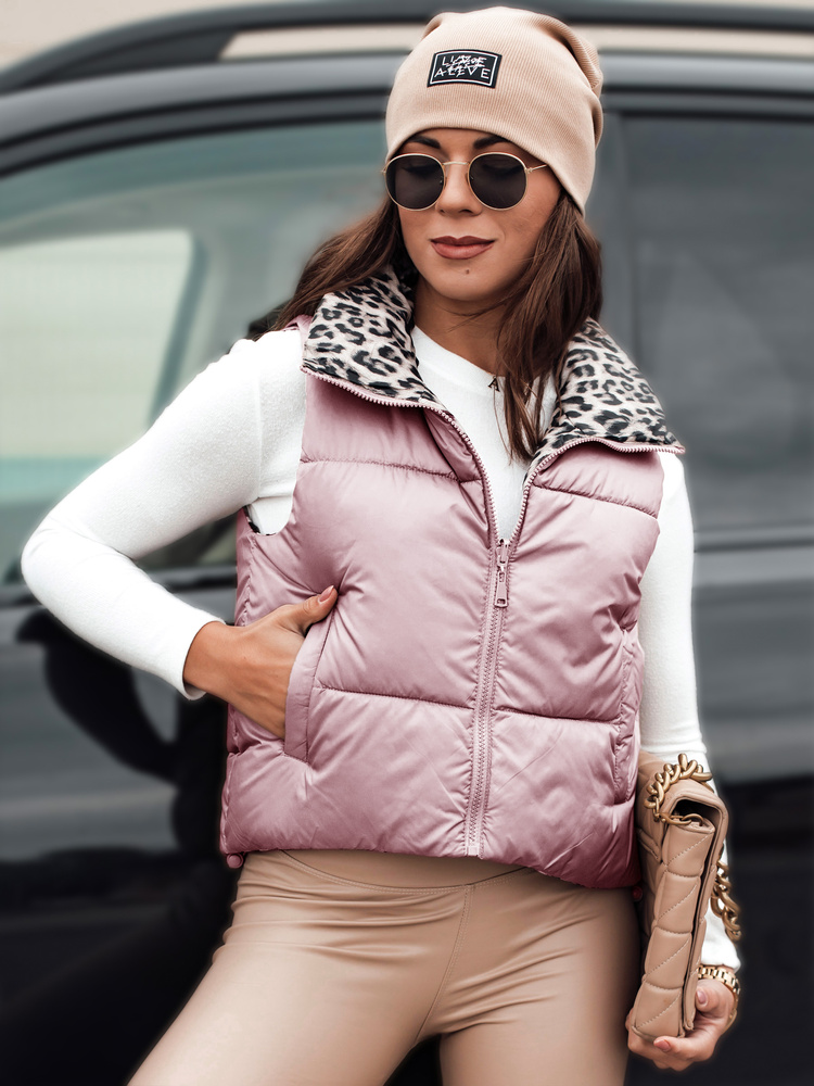 Obojstranná vesta s leopardím vzorom