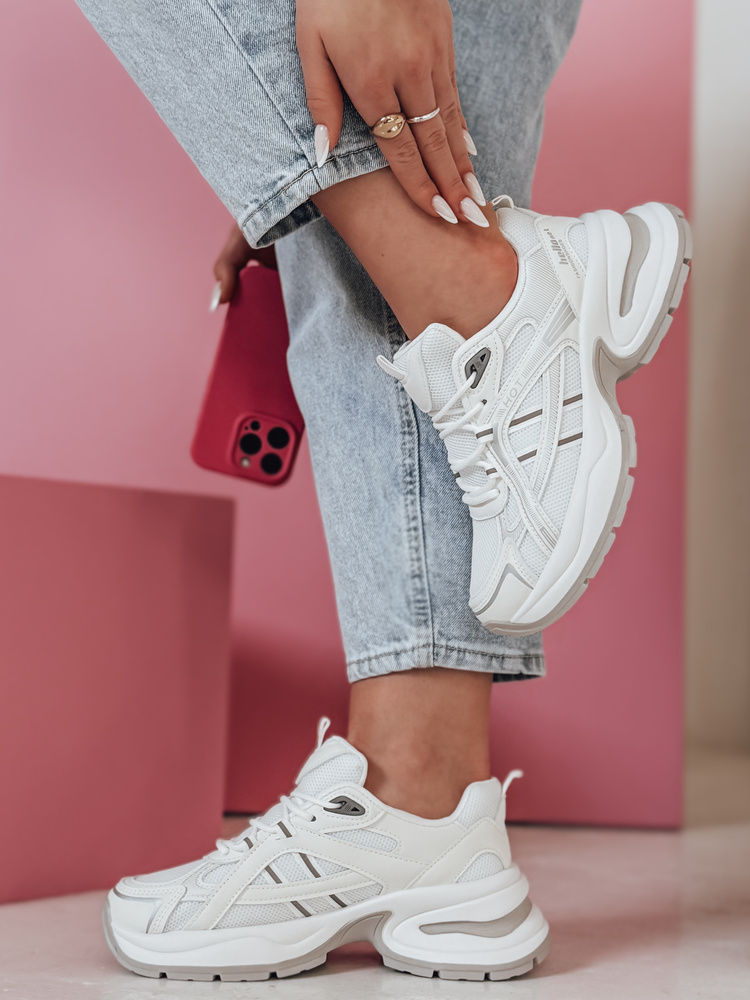 Sneakersy damskie MODERMAX białe Dstreet