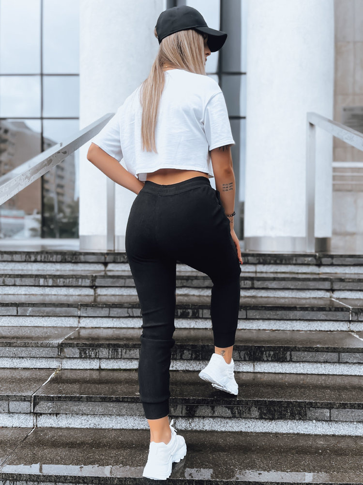 Dresowe spodnie damskie MARIE czarne Dstreet