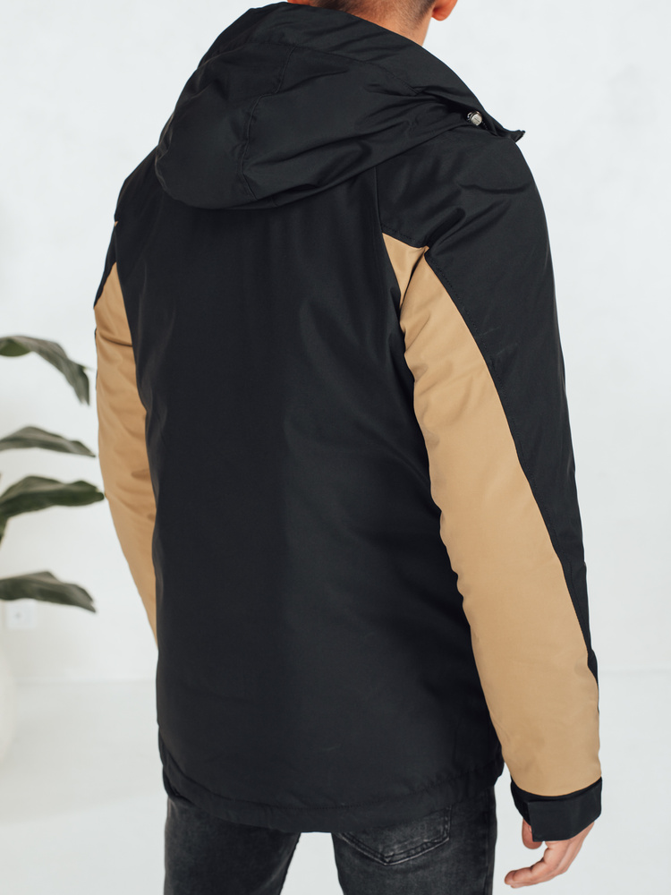 Kurtka męska zimowa z kapturem kamelowa Dstreet