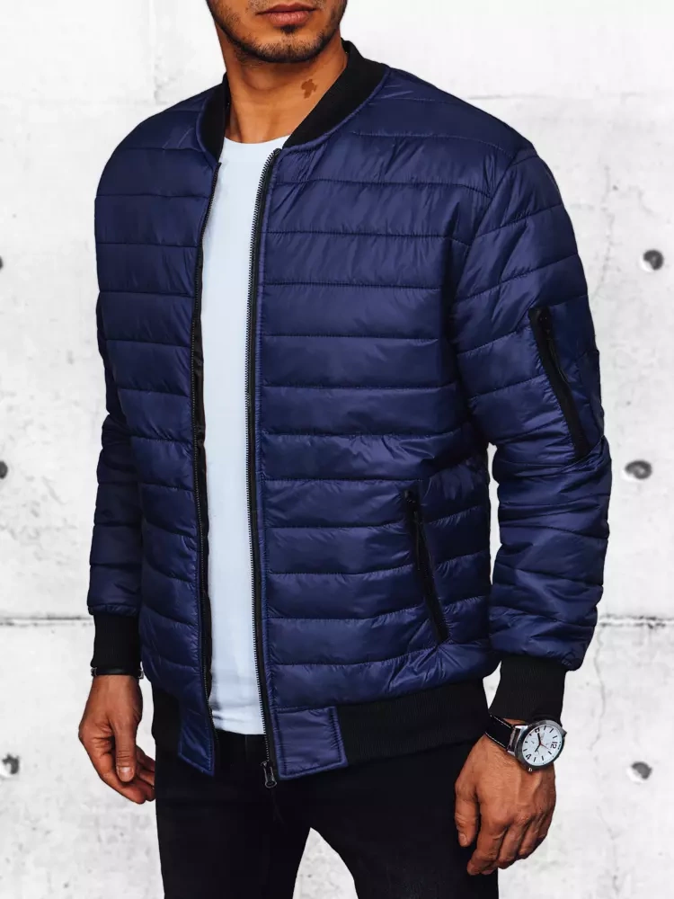 Kurtka męska pikowana bomber jacket granatowa Dstreet