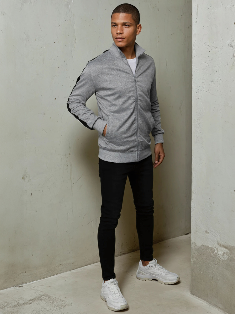 Bluza męska rozpinana jasnoszara Dstreet