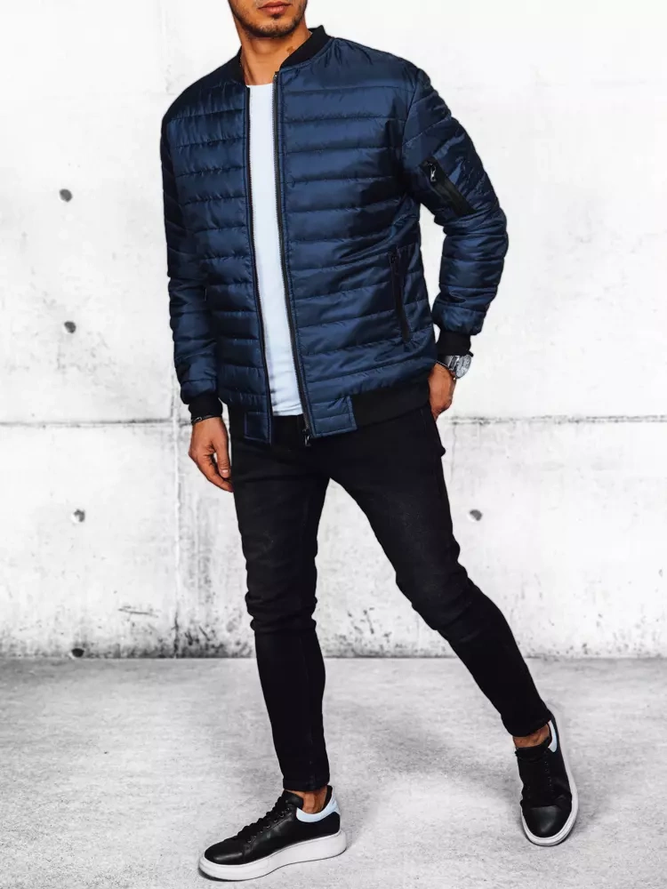 Kurtka męska pikowana bomber jacket granatowa Dstreet