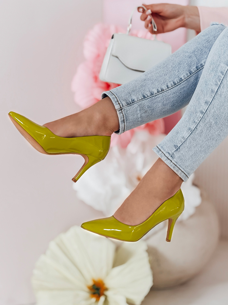 Дамски обувки на висок ток CRANTIK зелени