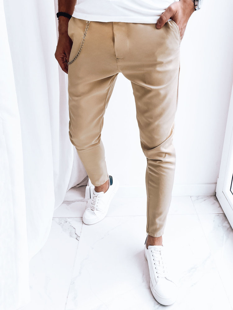 Spodnie męskie casual jasnobeżowe Dstreet