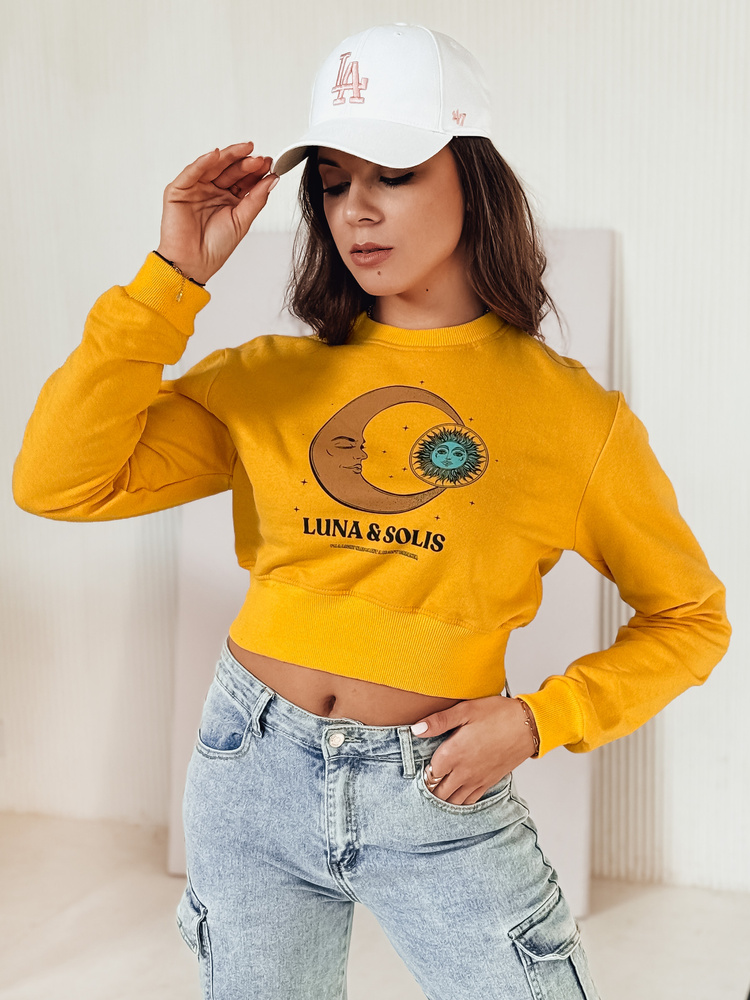 Bluza damska LUNA crop top żółta Dstreet