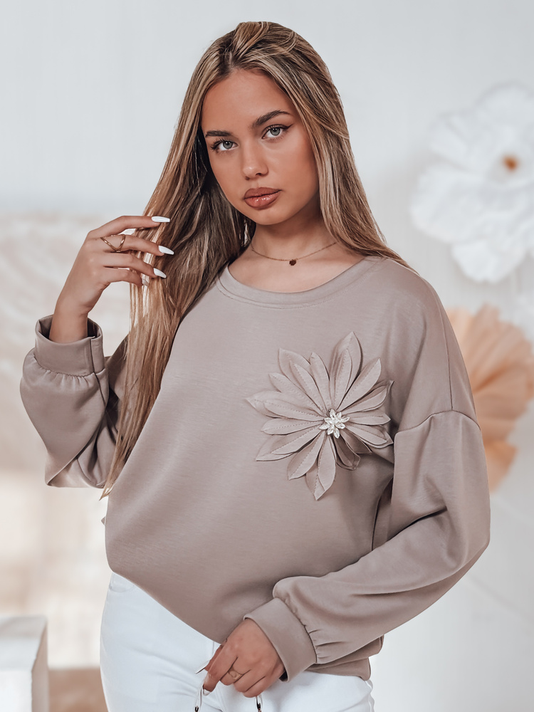 Bluza damska one size oversize FLORINE mokka Dstreet