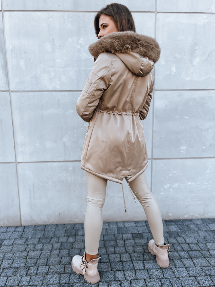 Kurtka zimowa damska parka GODDESS beżowa Dstreet