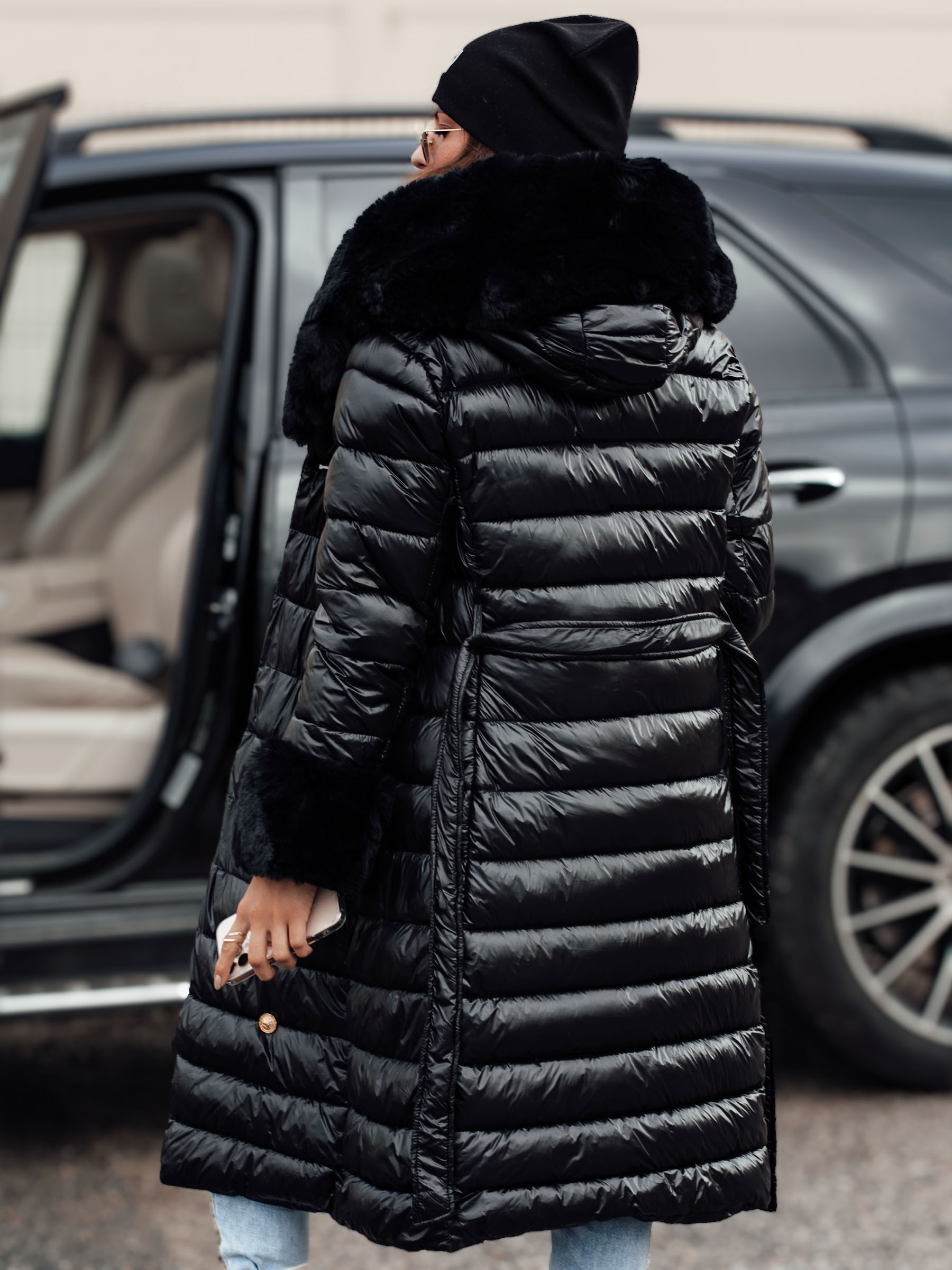 Palton matlasat de iarnă pentru femei HORIZON negru