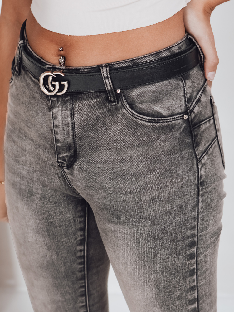 Blugi skinny pentru femei JORNIX gri închis