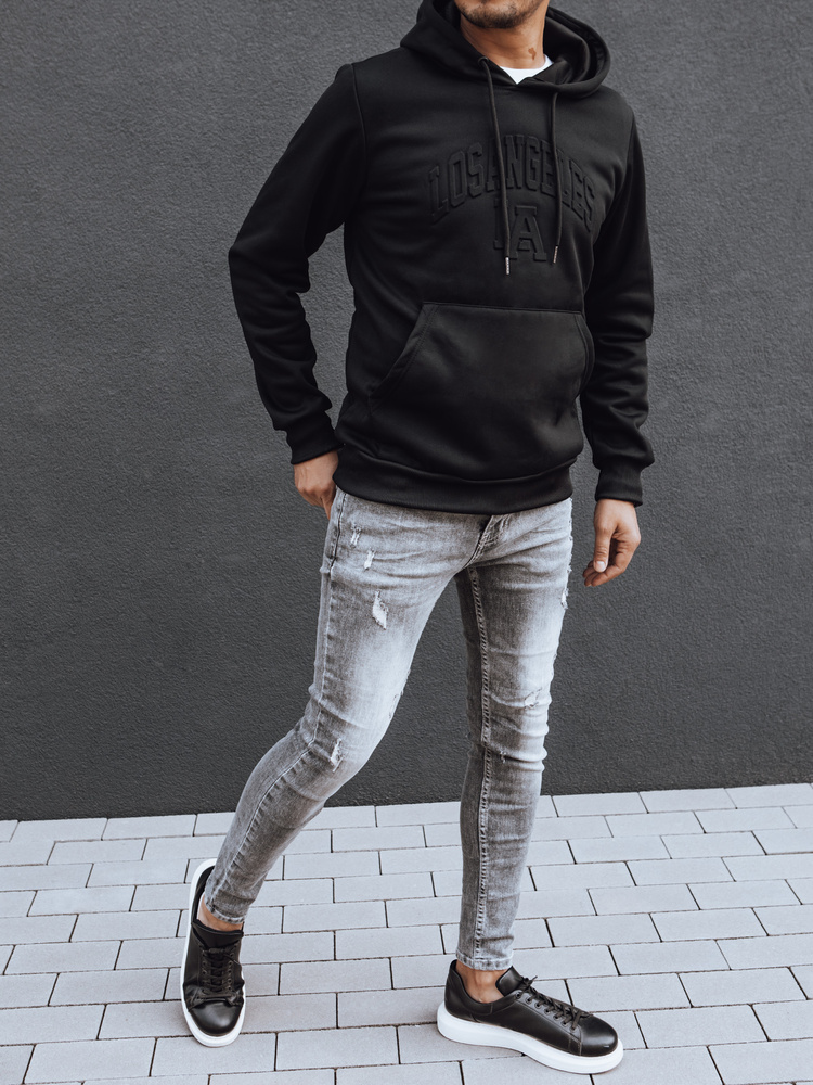 Bluza męska z kapturem czarna Dstreet