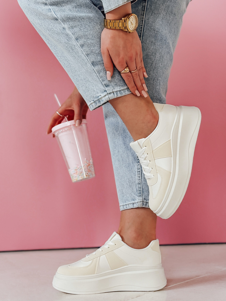Sneakersy damskie na platformie MODNIKKI białe Dstreet