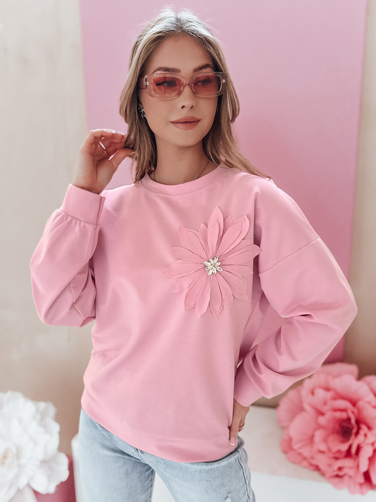 Bluza damska one size oversize FLORINE różowa Dstreet