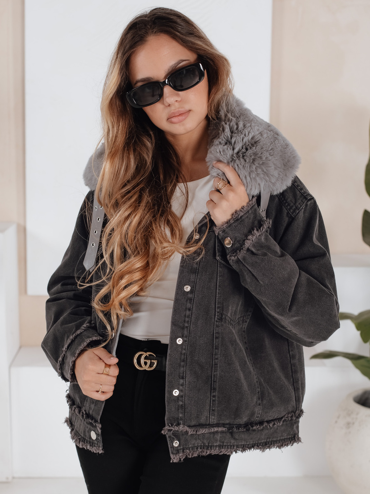 Dámska rifľová bunda s kožušinou FURDENIM