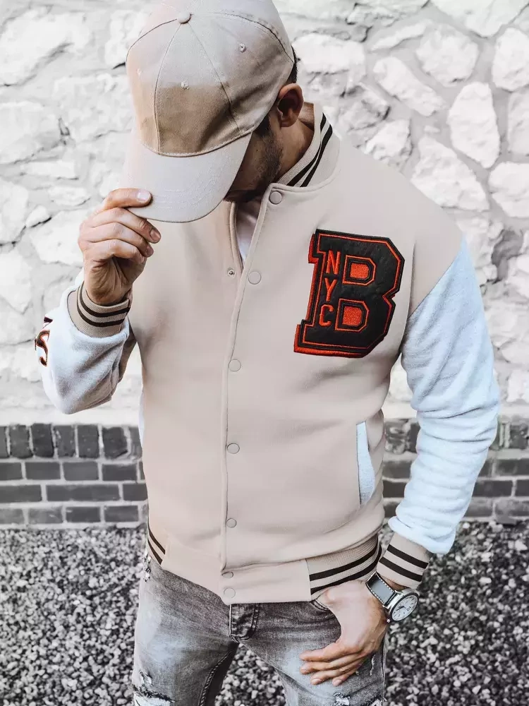 Bluza męska rozpinana ecru Dstreet