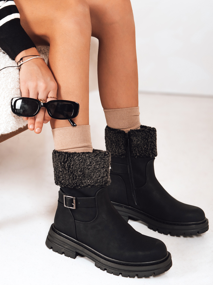 Dámské zimní černé kozačky