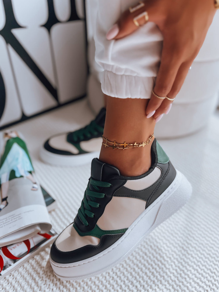 Sneakersy damskie MEILA czarno-zielone Dstreet