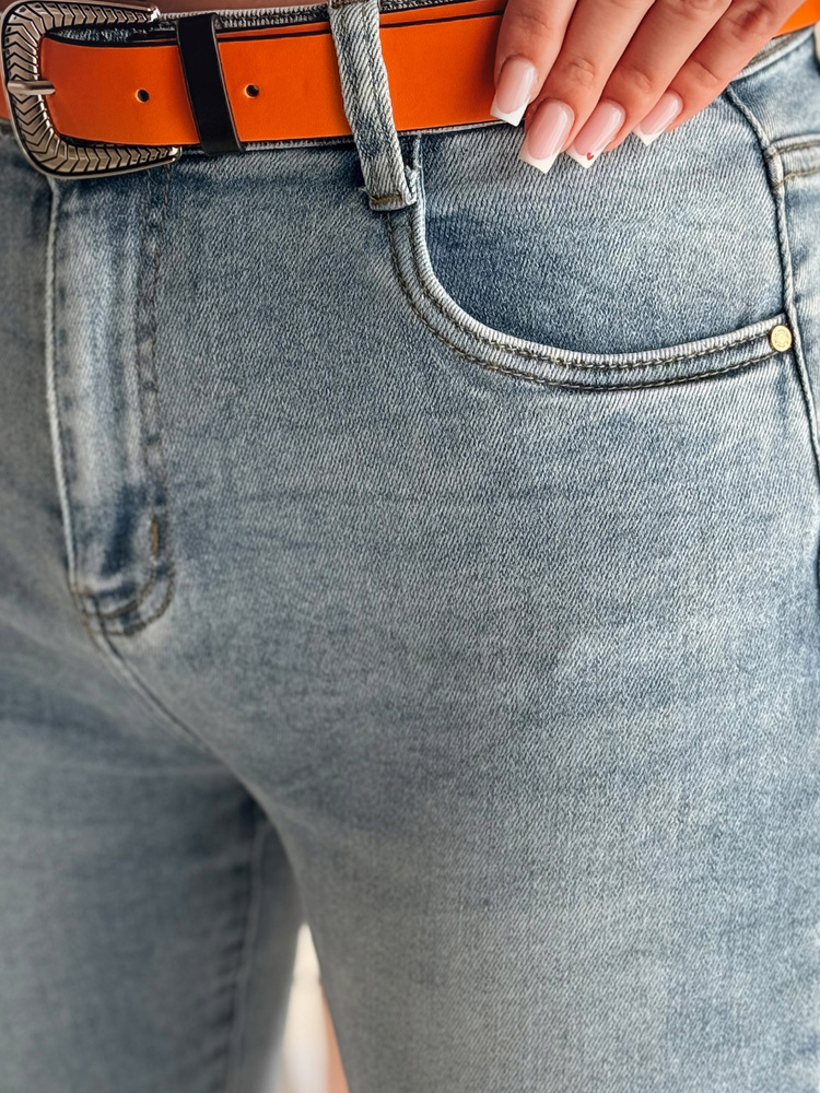 Dámske slim fit rifle CURVITA modré