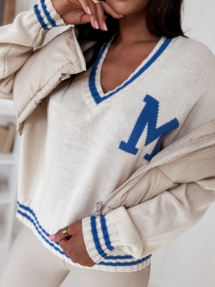 Sweter damski oversize MIRAGE kremowy Dstreet