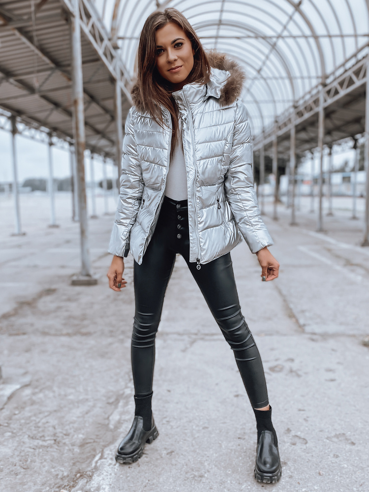 Kurtka damska NELLY srebrna Dstreet