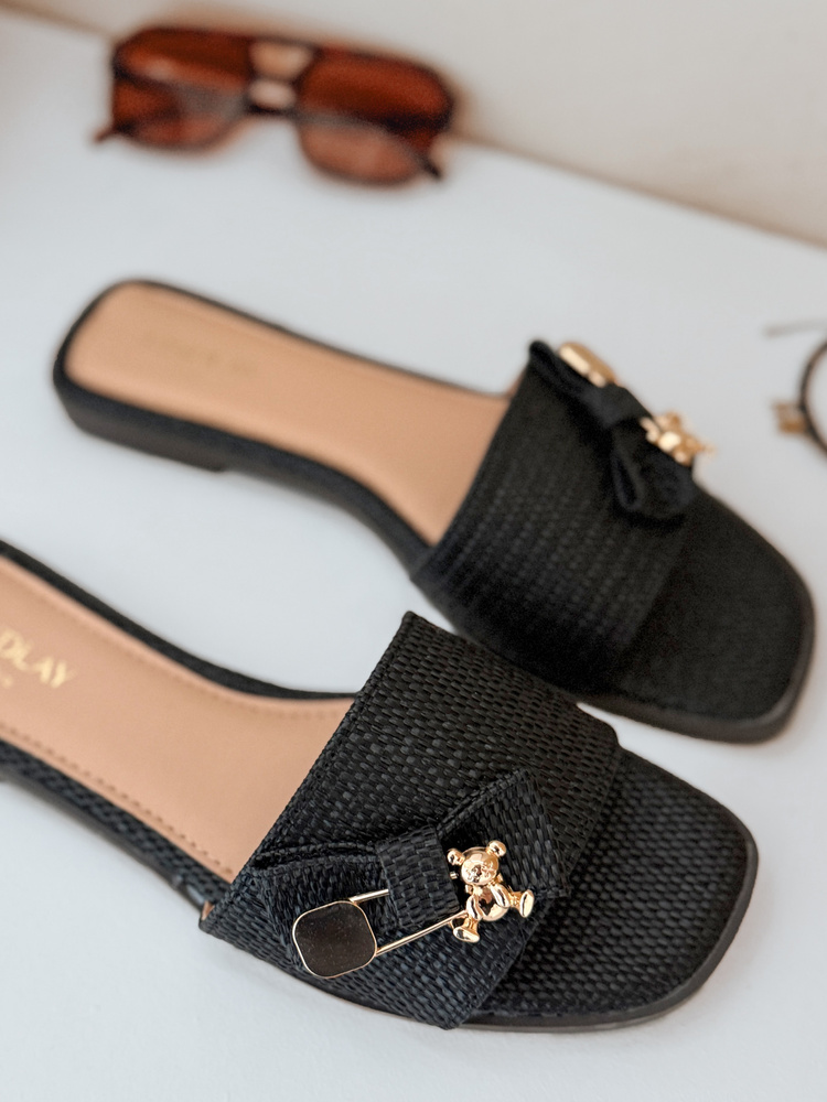 Klapki damskie TEDDYLUXE czarne Dstreet