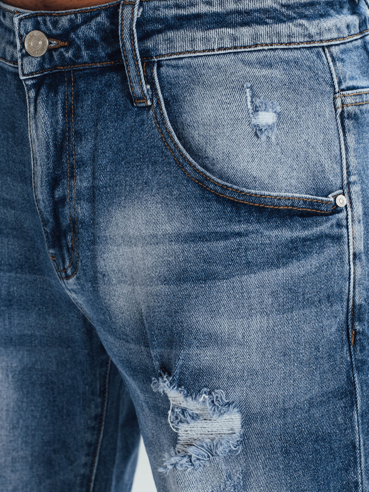 Pantaloni scurți din denim uzat pentru bărbați