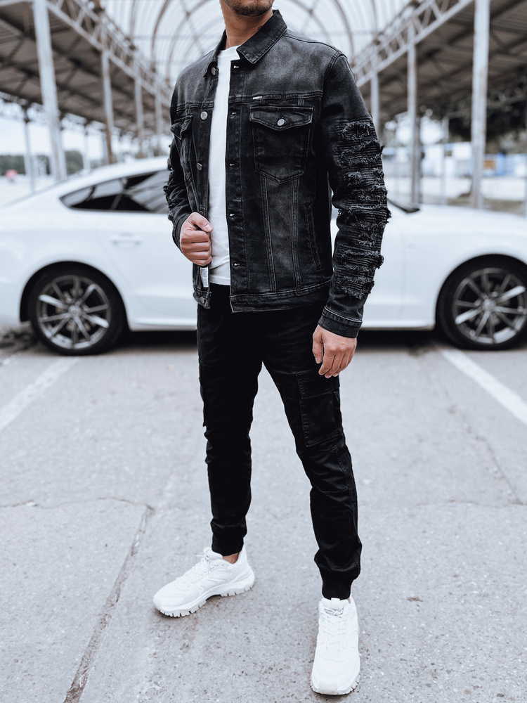 Kurtka męska jeansowa czarna Dstreet