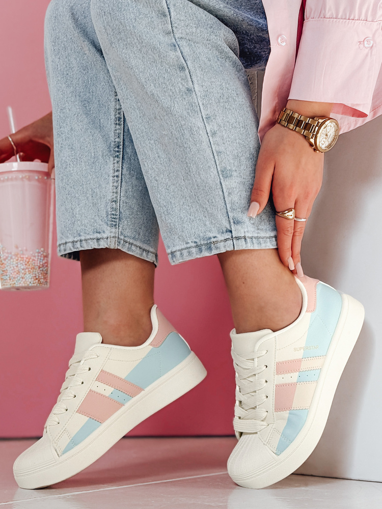 Sneakersy damskie na platformie JUNOMI różowe Dstreet