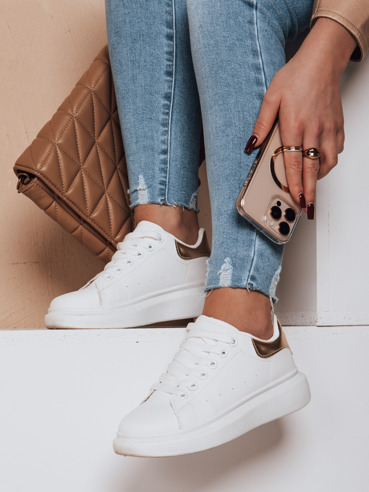 Sportowe sneakersy damskie DOMINI  złote Dstreet