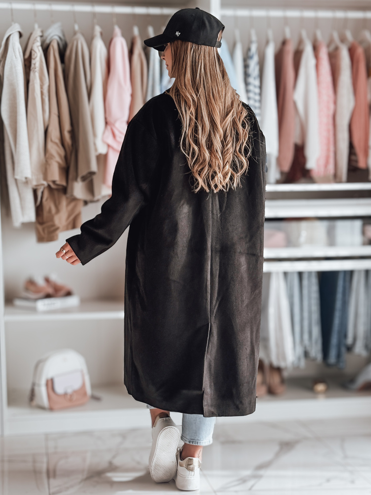 Płaszcz damski przejściowy oversize LORINESS czarna Dstreet TY4692
