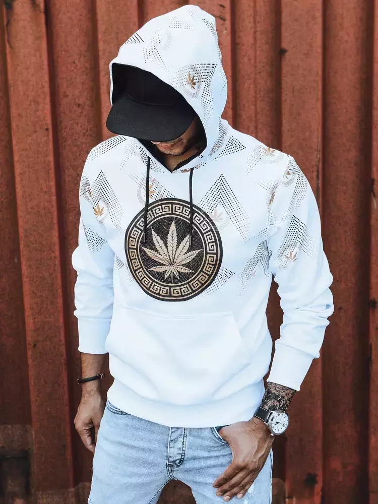 Bluza męska z nadrukiem biała Dstreet