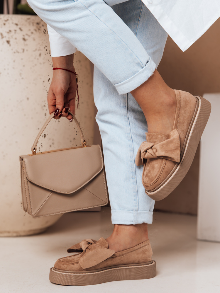 Mokasyny damskie na platformie LOFTIS khaki Dstreet