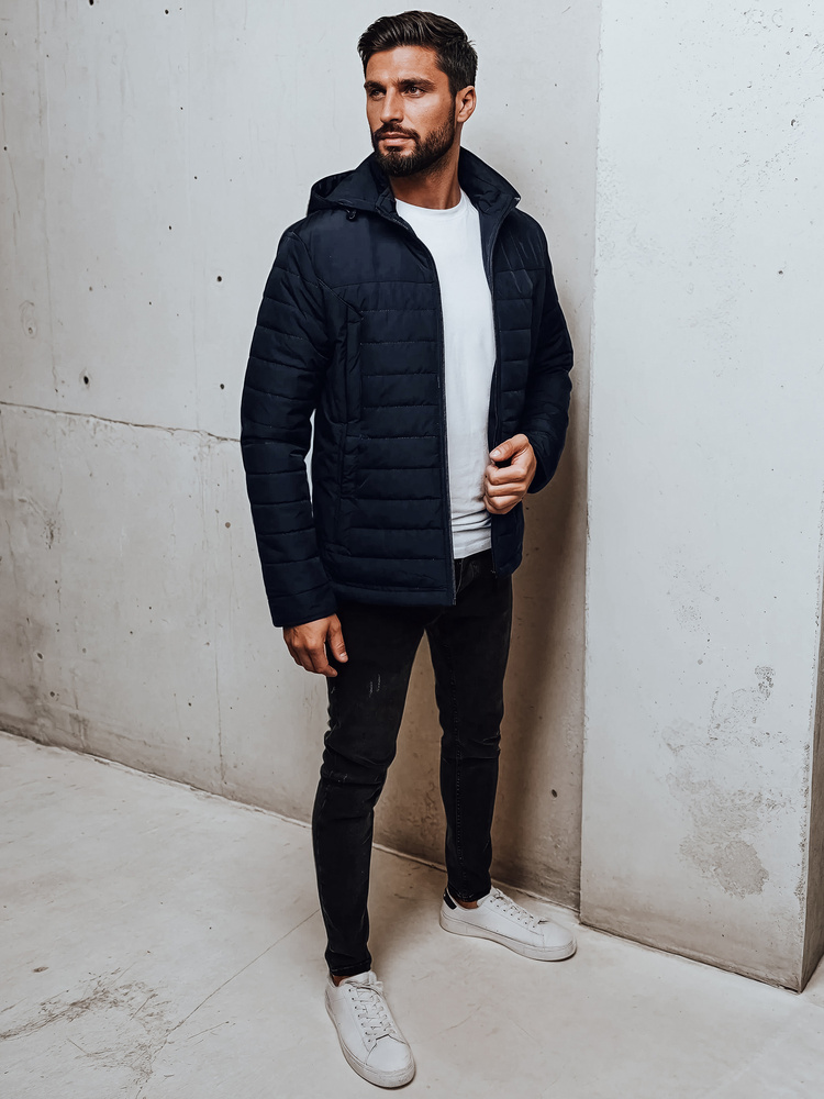 Jachetă matlasată bărbătească cu glugă