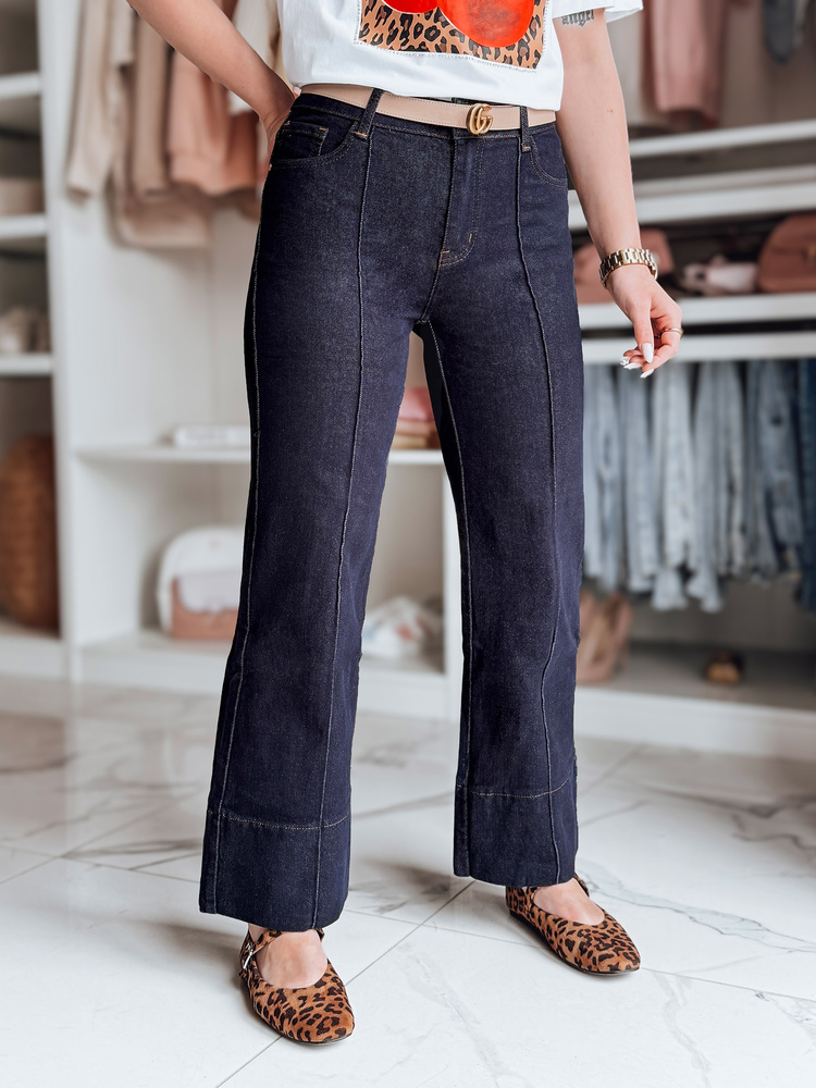 Spodnie damskie jeansowe straight leg CLASSIFIT granatowe Dstreet