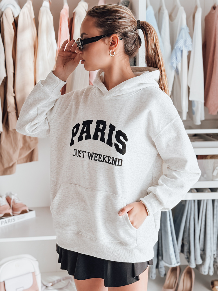 Bluza damska oversize z kapturem PARISSIA szara Dstreet
