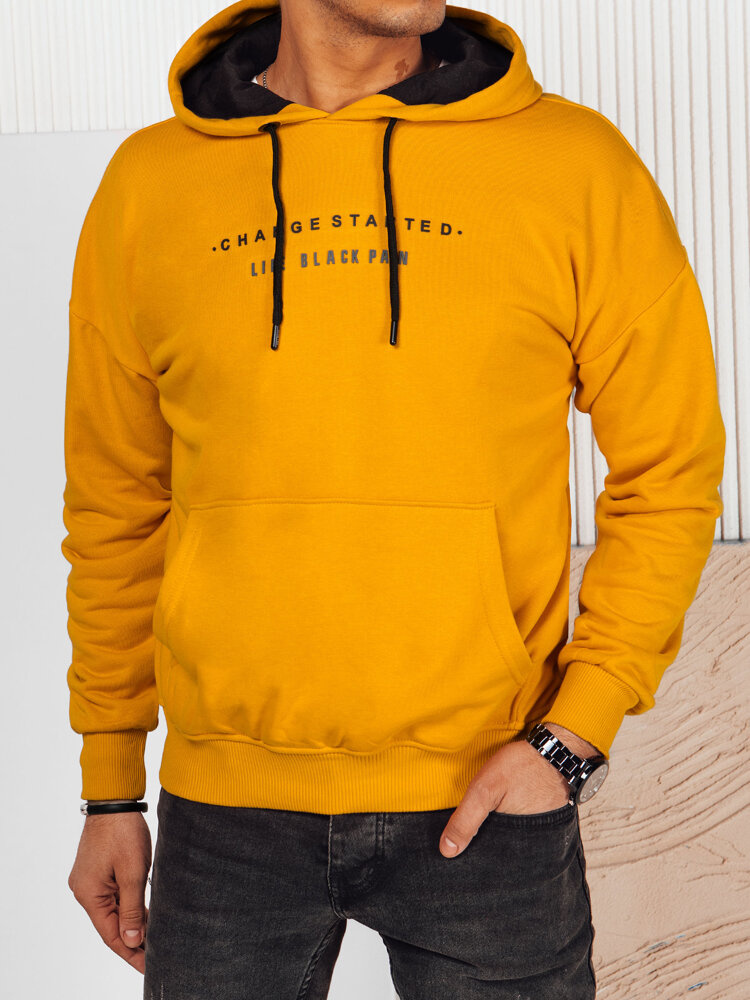 Bluza męska z nadrukiem żółta Dstreet