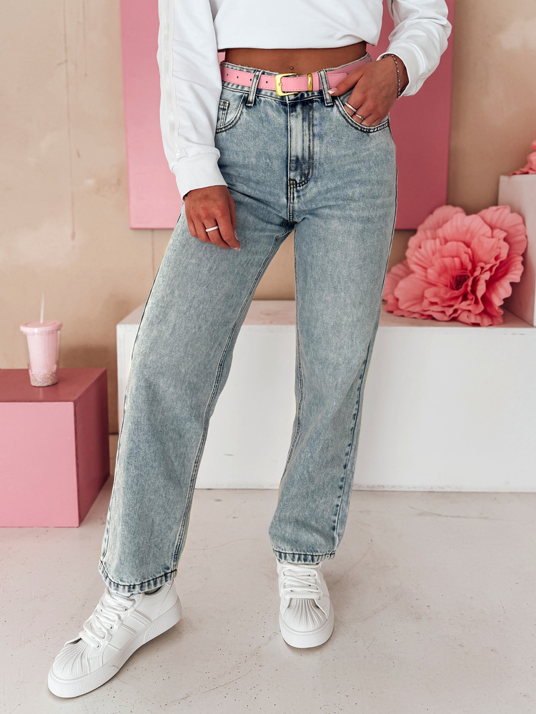 Spodnie damskie jeansowe mom fit MERTINE niebieskie Dstreet