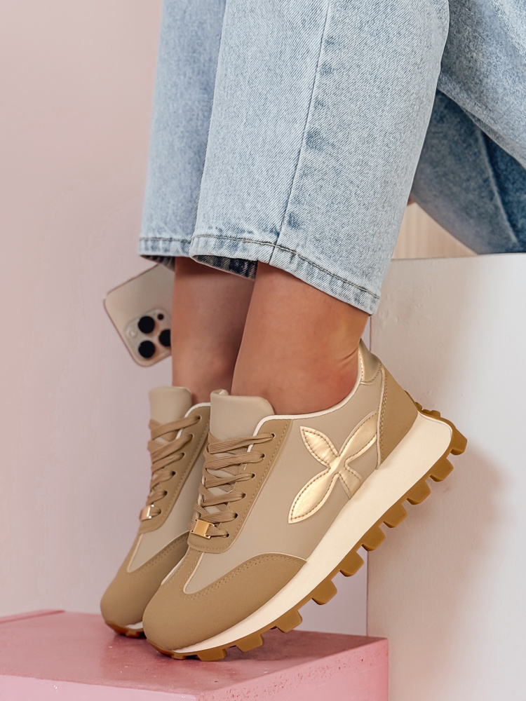 Teniși sport pentru femei FLEXIMOT bej