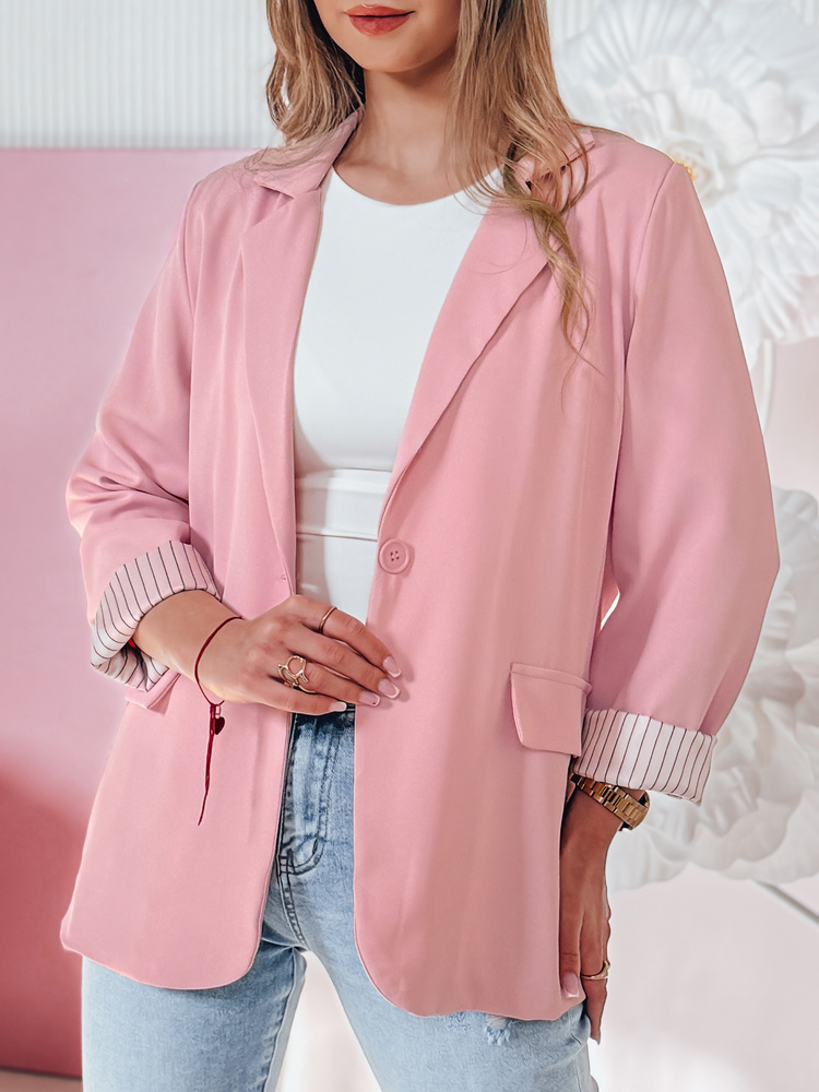 Marynarka damska one size oversize RESIDAL różowa Dstreet