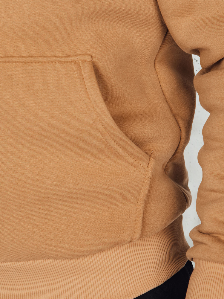 Bluza męska rozpinana basic z kapturem kamelowa Dstreet