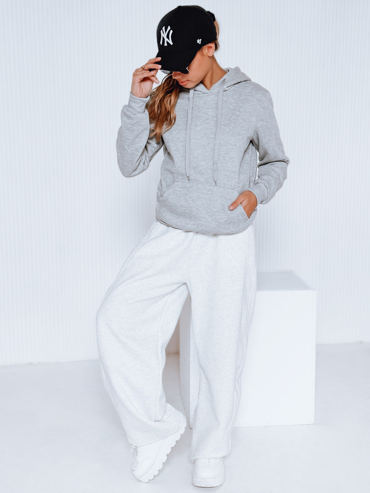 DStreet Bluza damska BASIC z kapturem szara