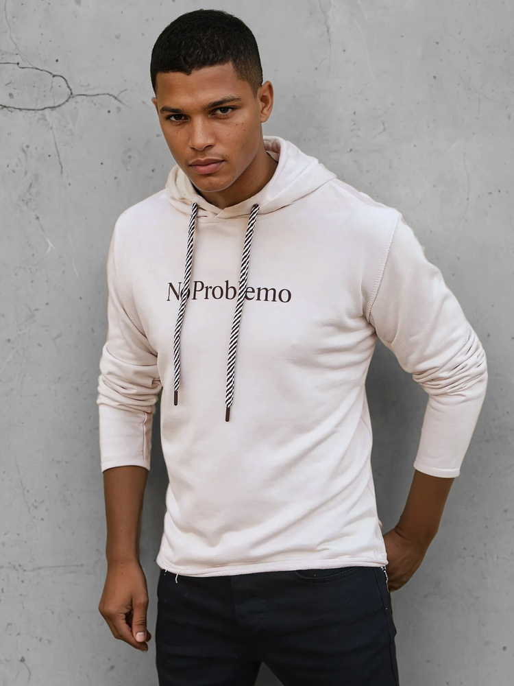 Bluza męska z kapturem kamelowa Dstreet
