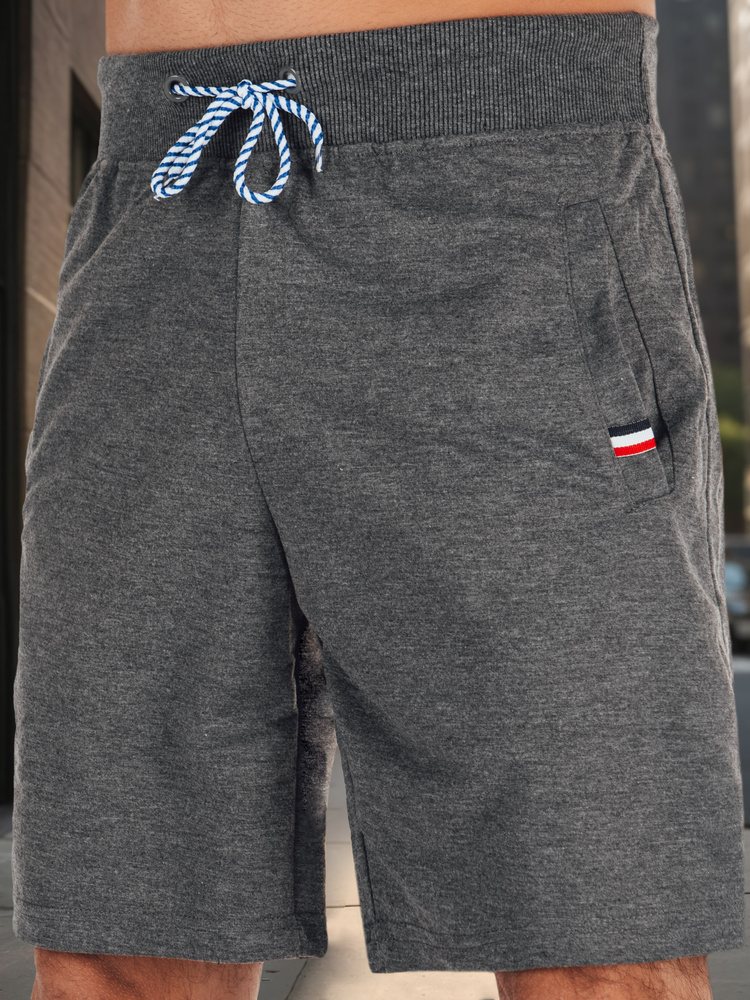 Pantaloni scurți din jerseu pentru bărbați, gri închis