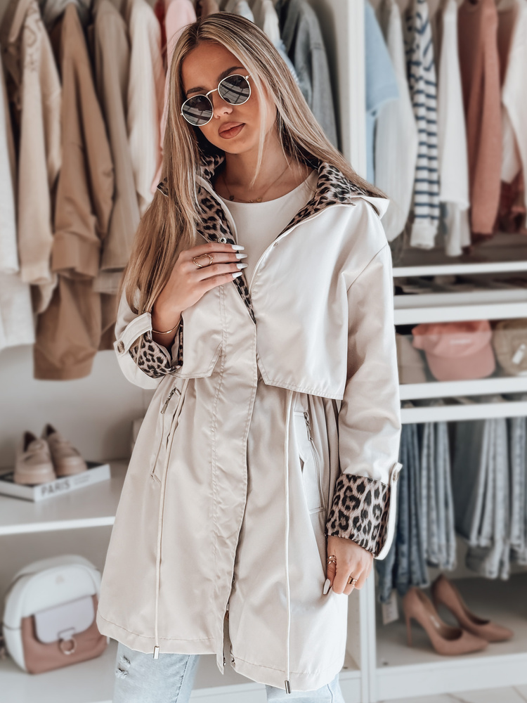 Parka de tranziție pentru femei cu imprimeu leopard