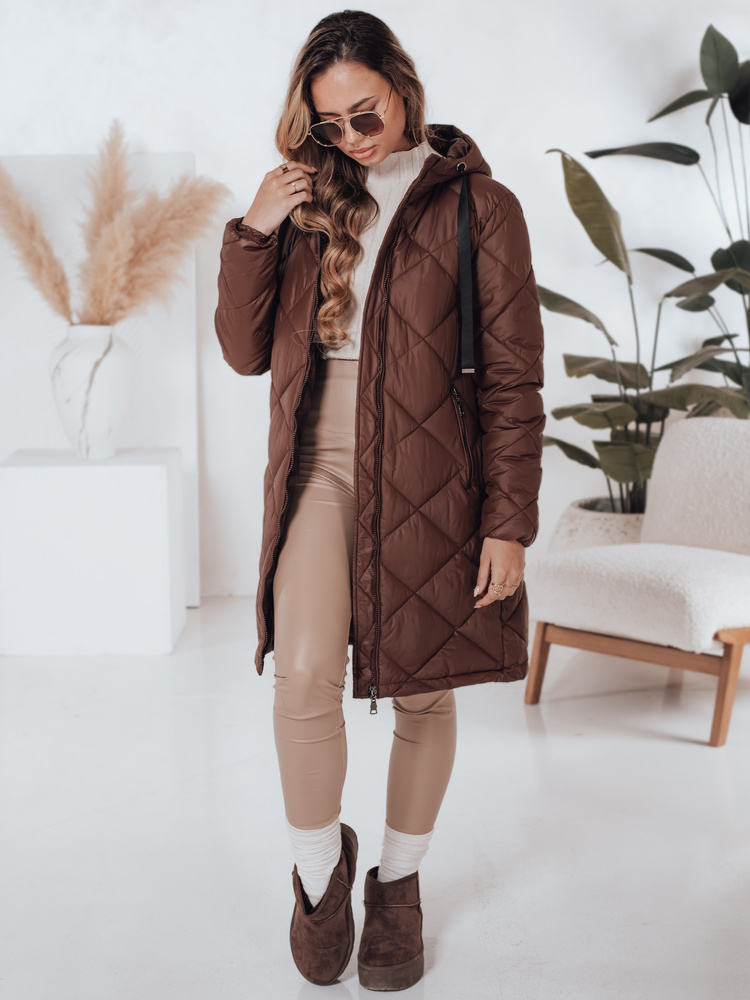 Geacă de iarnă pentru femei SNOWVIBE maro matlasată
