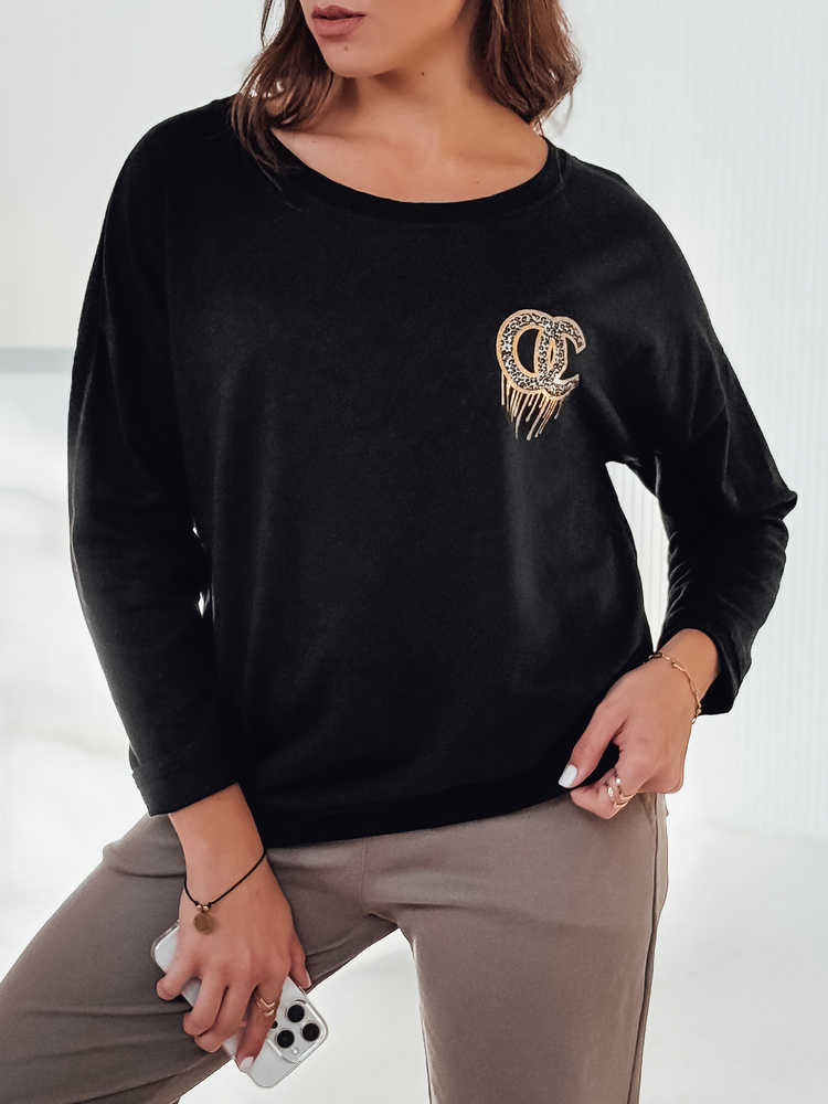 Bluzka damska oversize ICONIQ czarna Dstreet