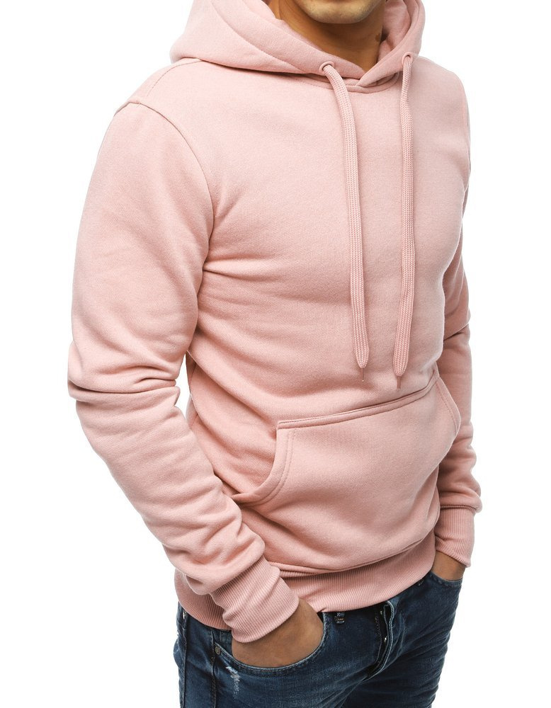 Bluza męska z kapturem różowa Dstreet