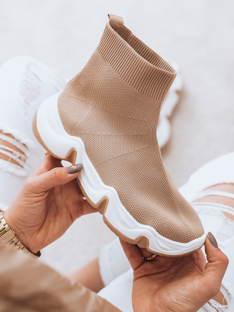 Buty skarpetowe damskie SOCKY khaki Dstreet