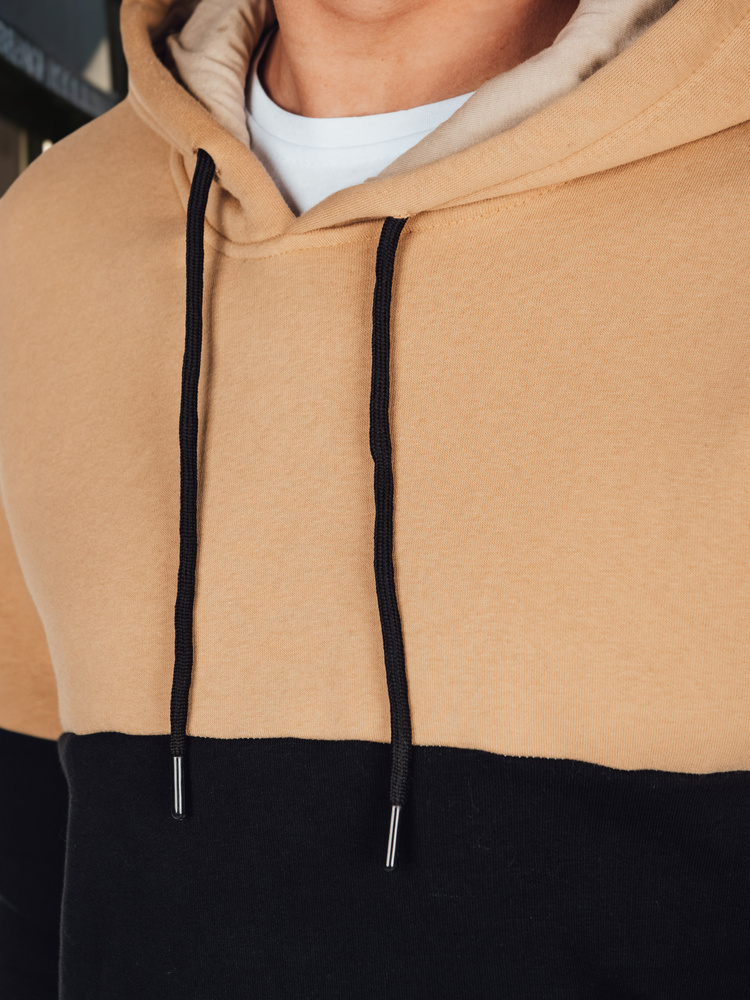 Bluza męska basic z kapturem kamelowa Dstreet