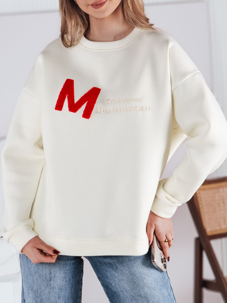 Bluza damska one size oversize AVENUE ecru Dstreet